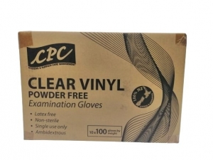CPC Gloves Vinyl  P/F Clear S